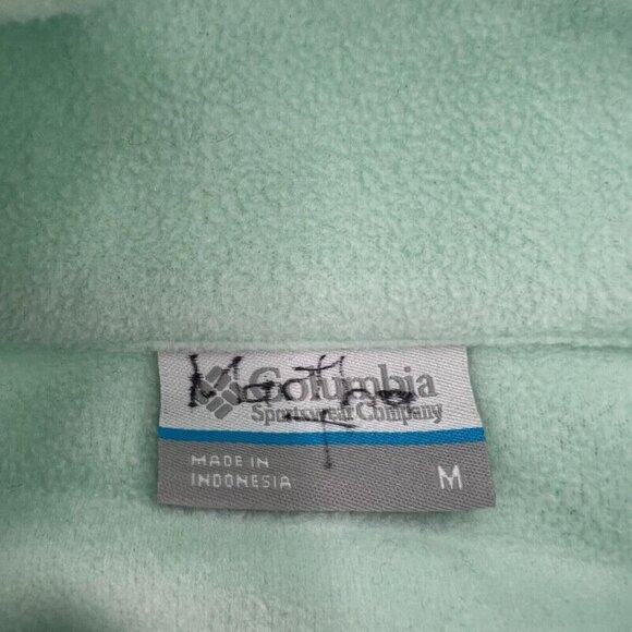 Columbia Womens Mint Green 1/4 Snap Fleece Pullover Sweatshirt Size M Soft Hike - Picture 3 of 8